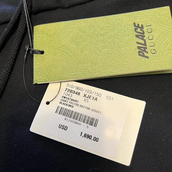 Gucci X Palace hooded Sweatshirt Size XS Black - Picture 4 of 6